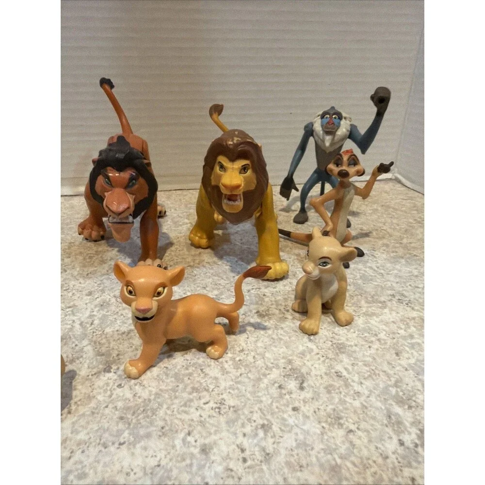 Vintage Disney Lion King Lot 10 PVC Figures Simba Scar Mufasa Nala Timon Rafiki